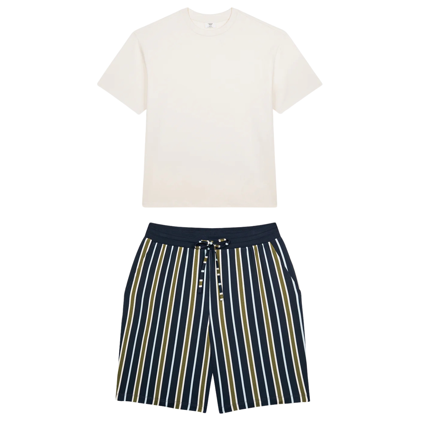 Chelsea Peers Multi Stripe Crew Neck Short Pyjama Set