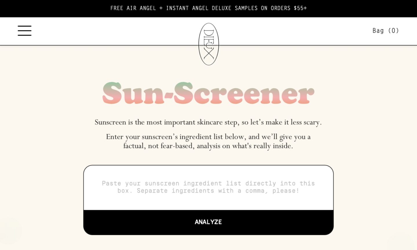 Sun-Screener tool