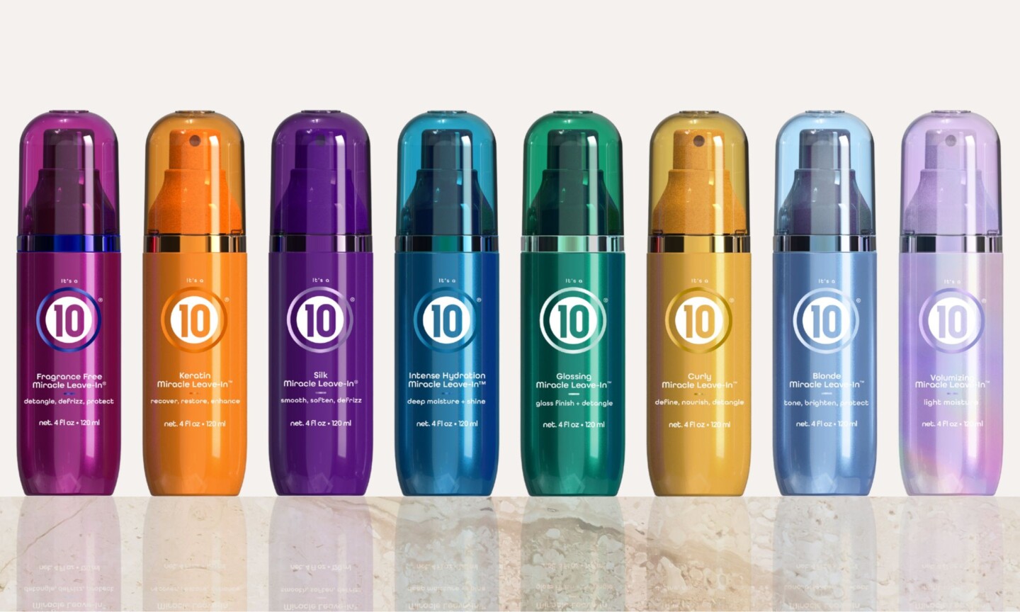 It’s a 10 Haircare rebrand ed packaging