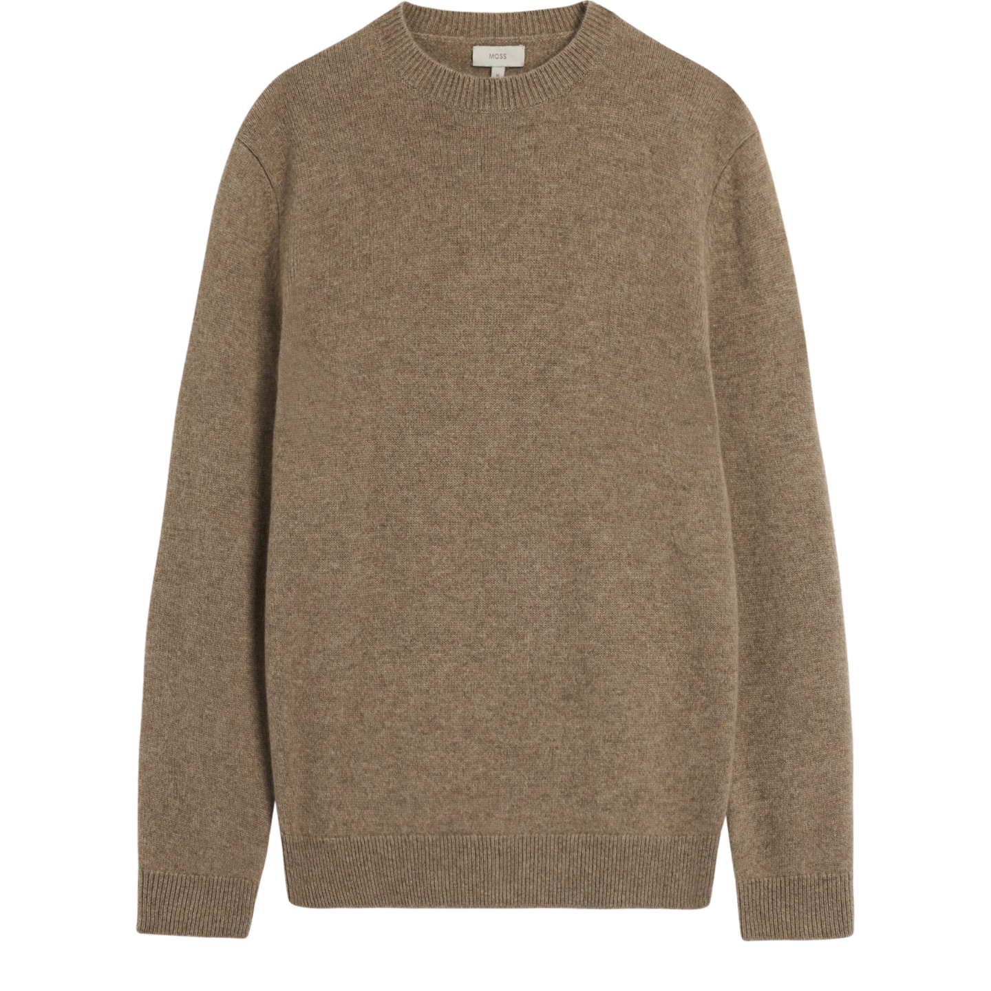 Moss Oatmeal Cashmere Crew Neck Jumper
