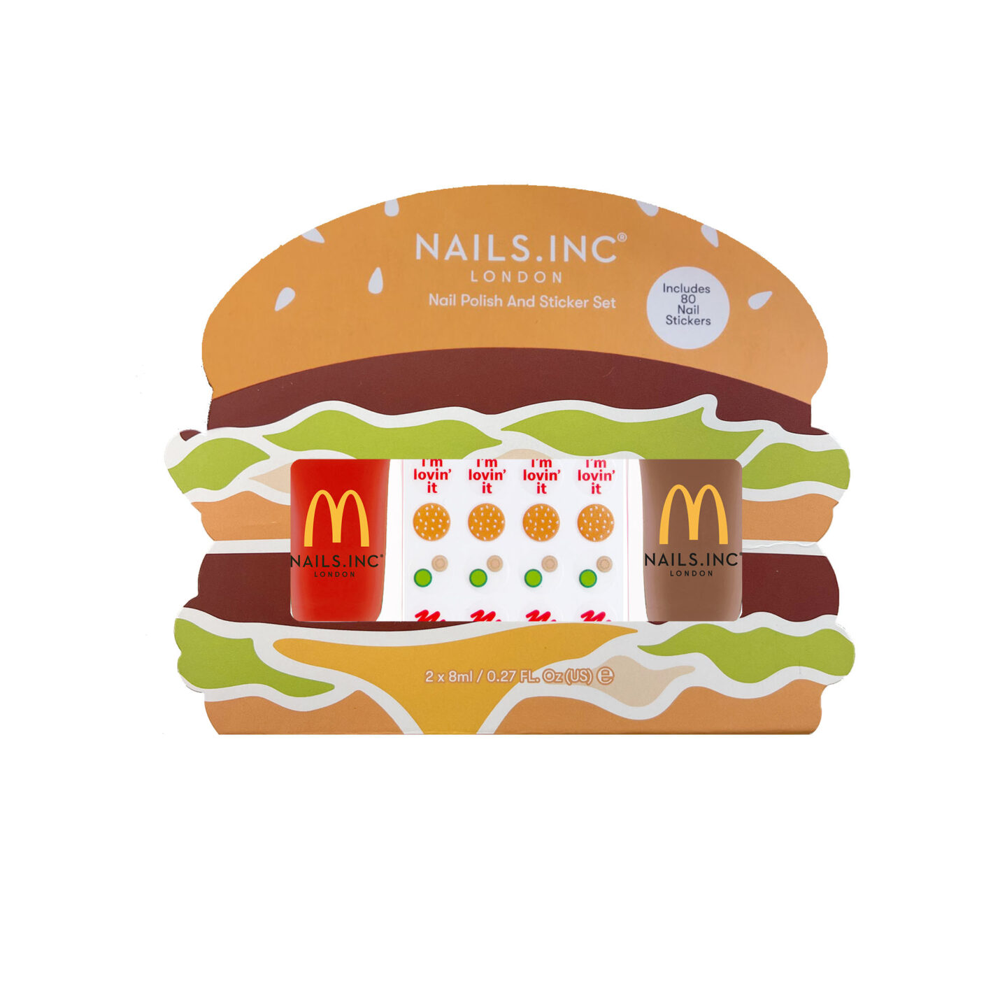 Nails Inc Burger Mini Nail Polish and Sticker Duo