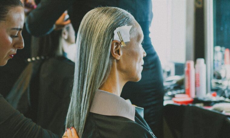 grey hair styling