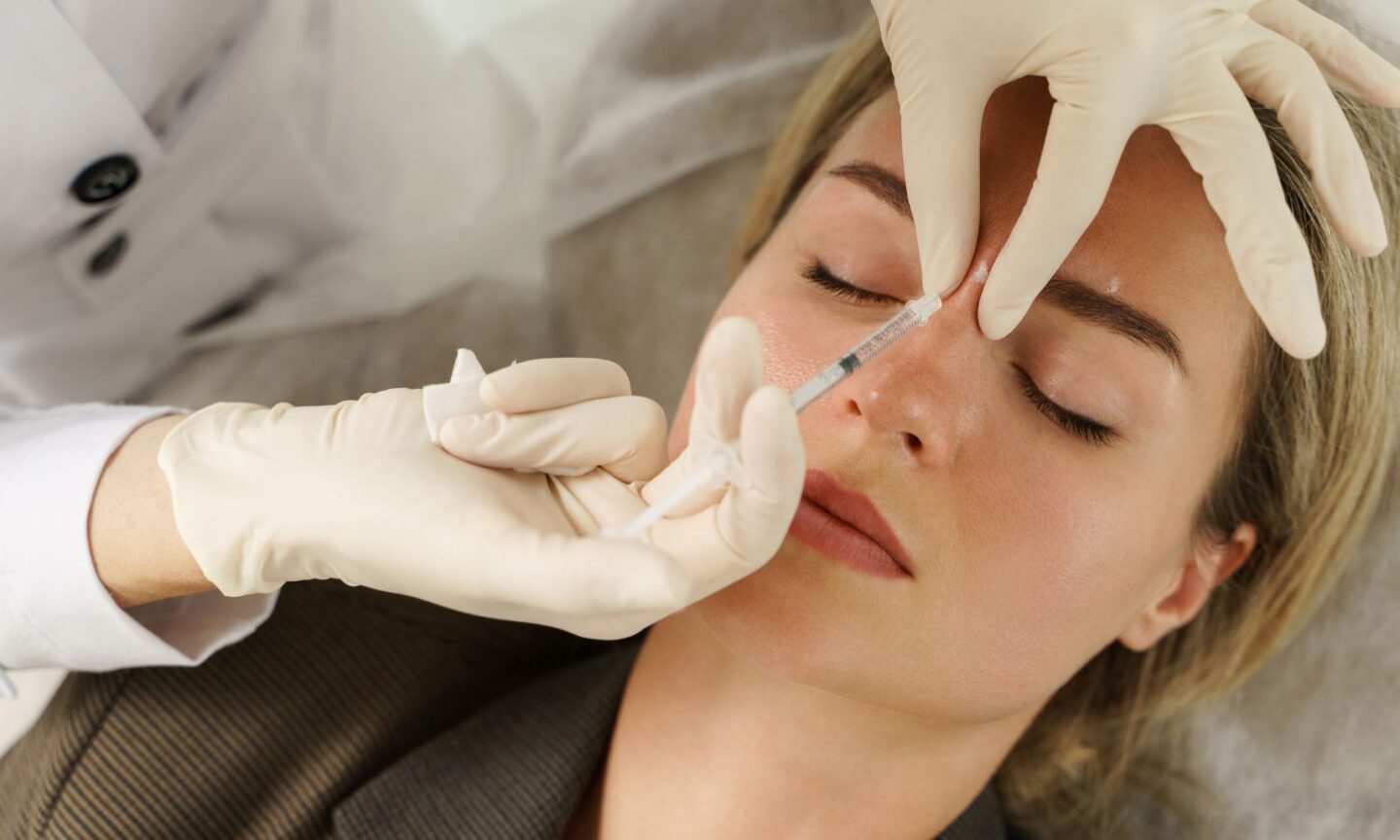 woman getting cosmetic injectable